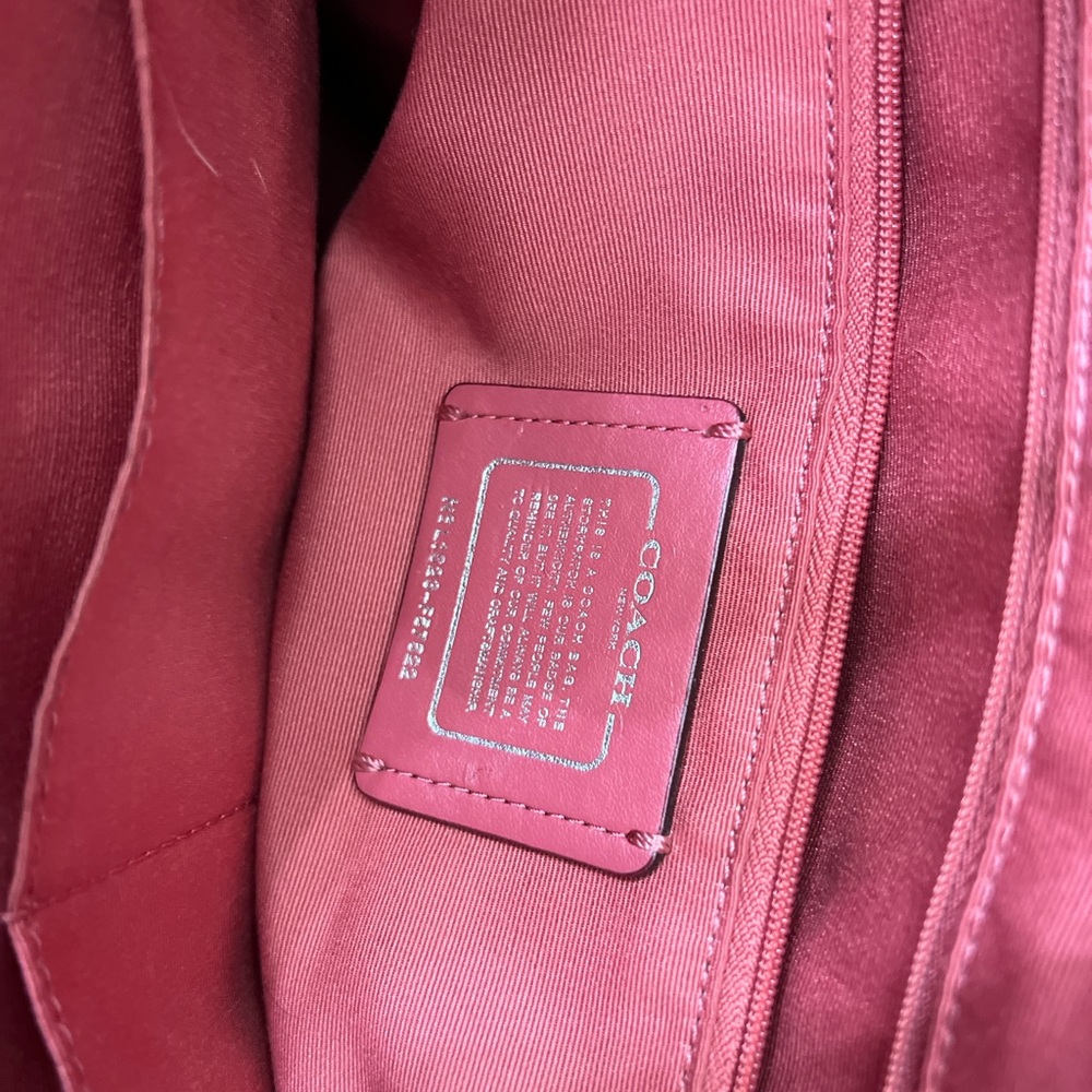Coach Pink Leather Tote with Silver Hardware - Picture 3 of 3
